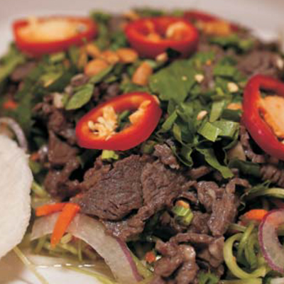 Beef Ong Choy Salad - Goi Rau Moung Bo Xao